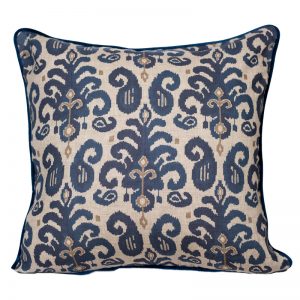 Navy and Taupe Ikat