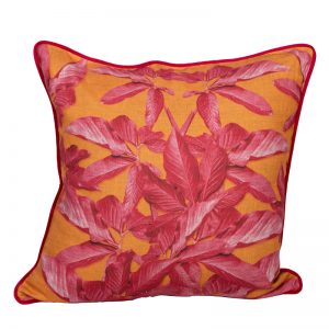 Pink Leaves on Orange